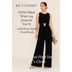 XOXO Black Wide-Leg Sleeveless Jumpsuit